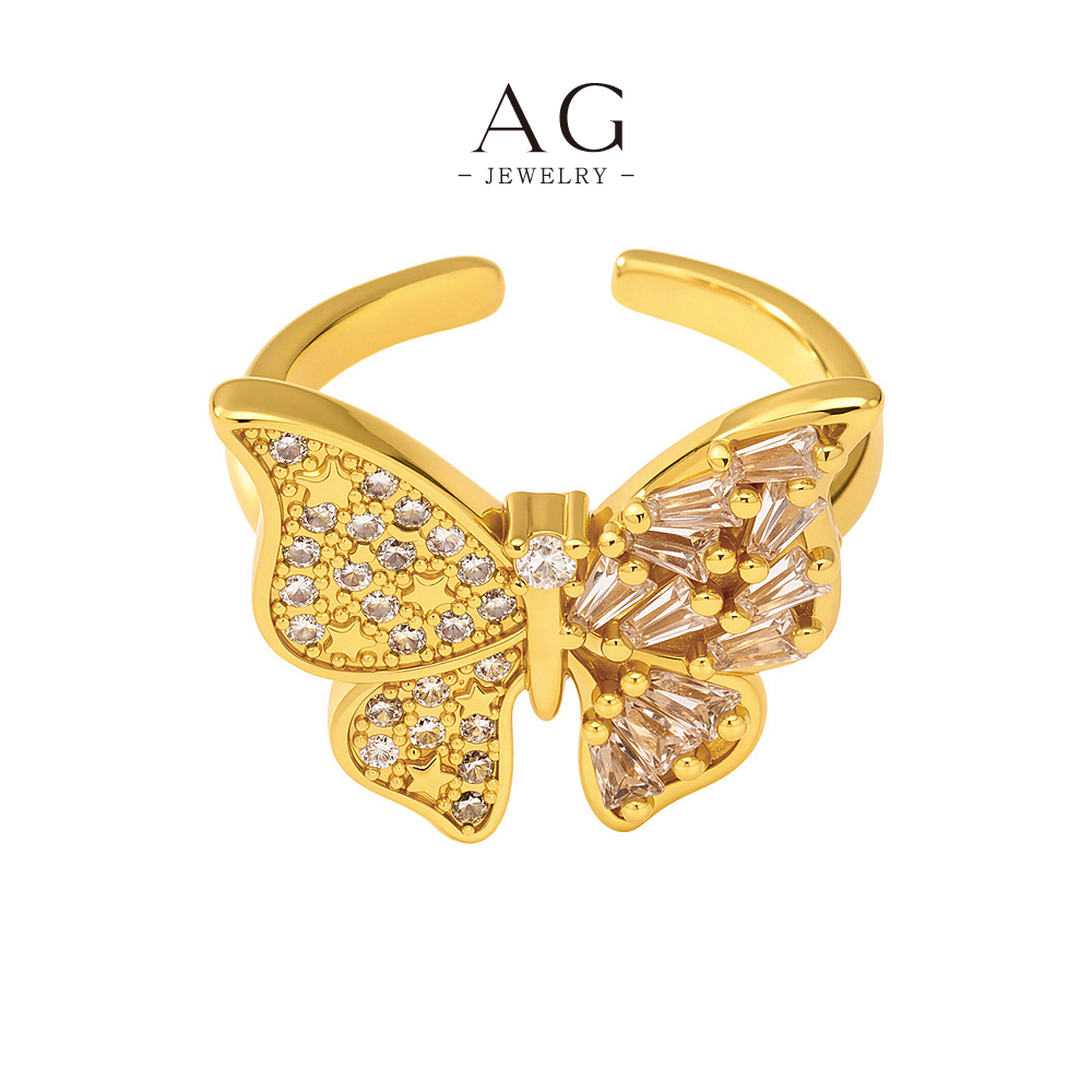 AG Stainless Steel Butterfly Ring Nature Theme Jewelry Custom Manufacturer Small MOQ AGA778