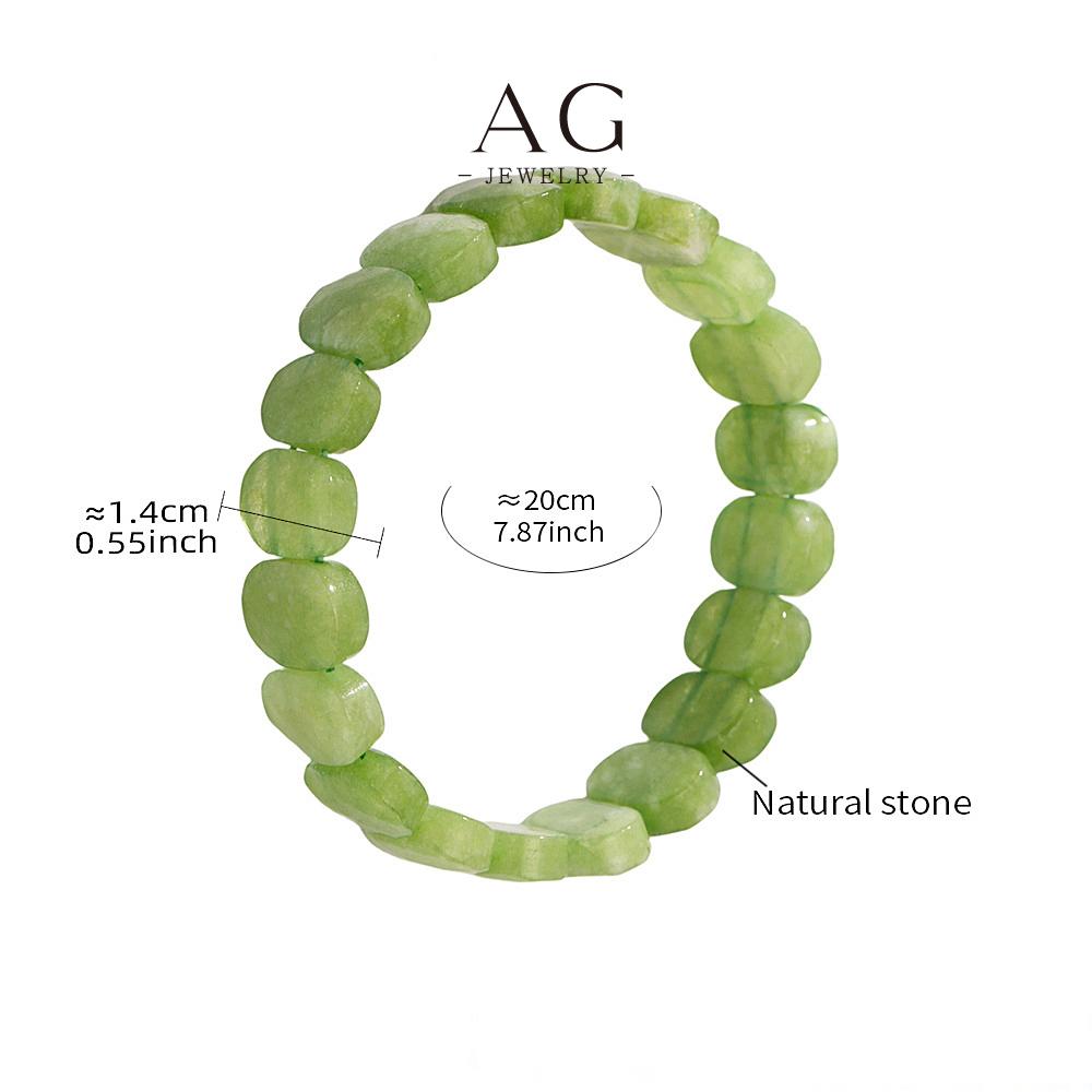 AG Stainless Steel Full Strand Natural Gemstone Bracelet Healing Crystal Energy AGE656