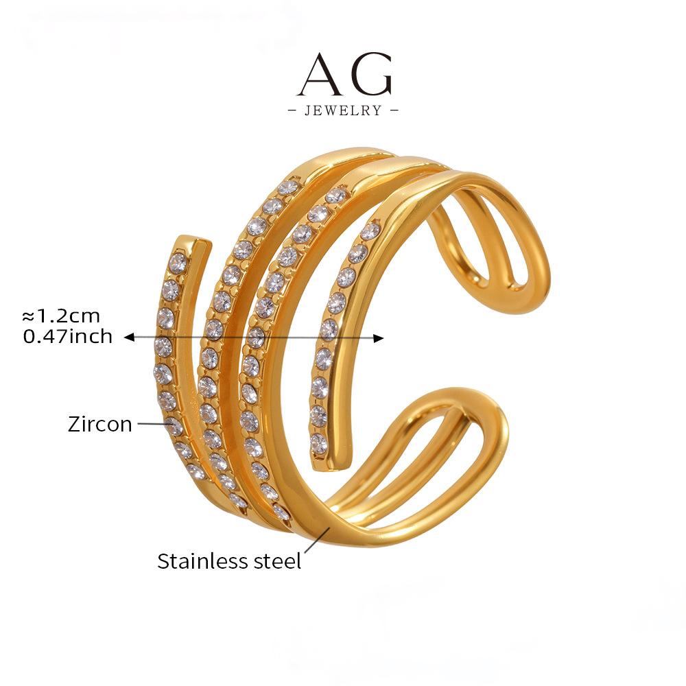 AG Stainless Steel Multi Loop Ring Stackable Design Factory Direct Wholesale AGA770