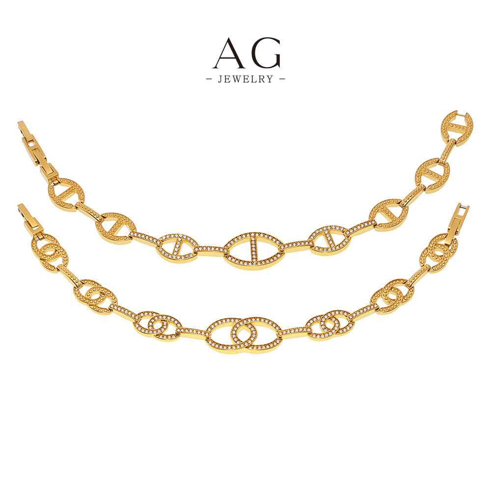 AG Stainless Steel Infinity Figure 8 Bracelet Luxury Premium Jewelry AGE615