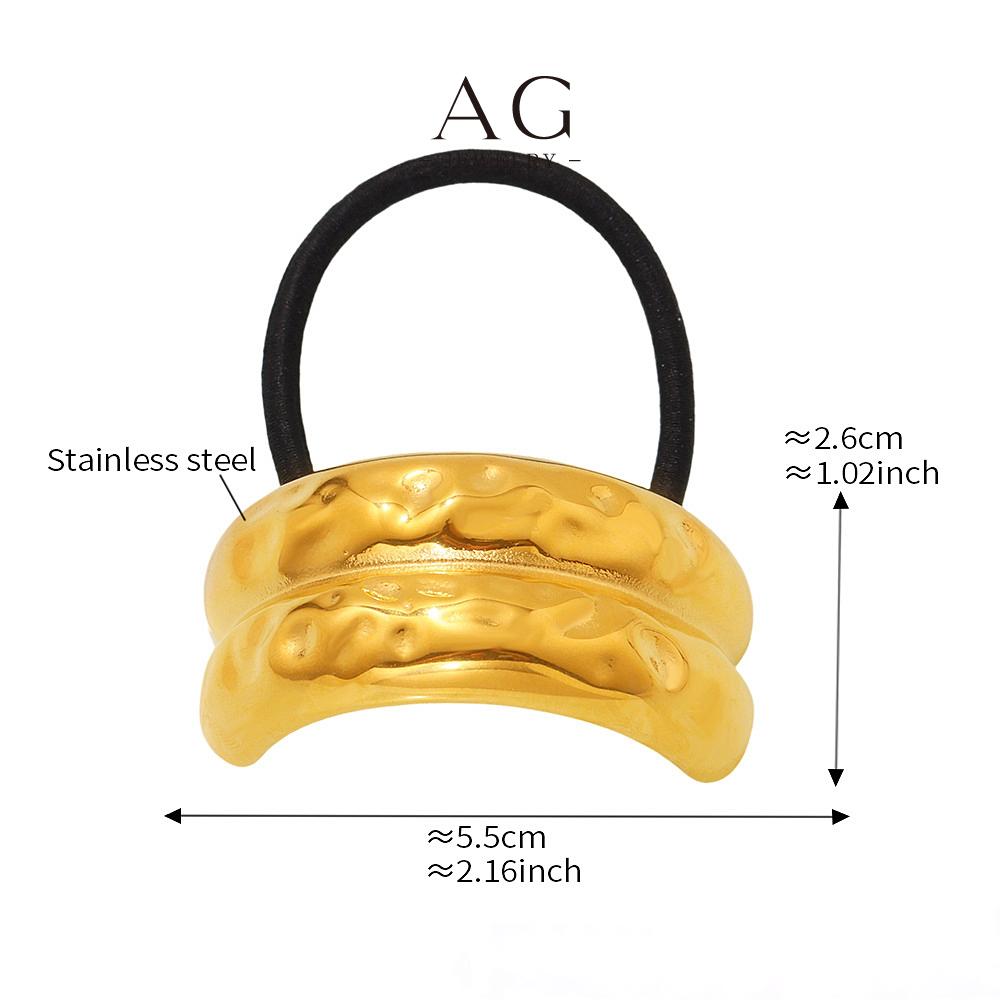 AG Stainless Steel Elastic Hair Tie With Curved Plate Bulk Order Hair Accessories Supplier AGE607