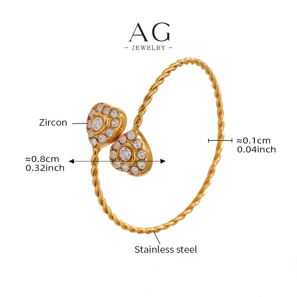 AG Stainless Steel Heart Shape Ring Custom Logo Accepted Small MOQ AGA763