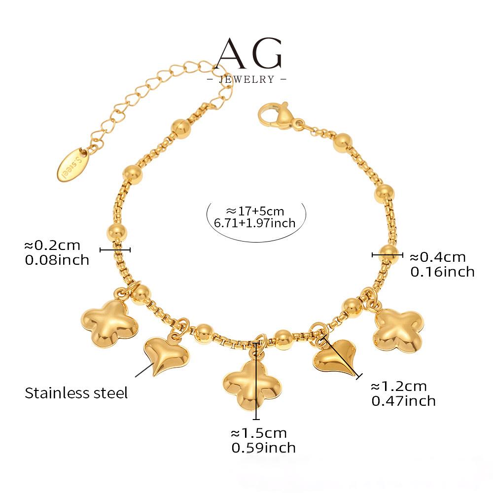 AG Stainless Steel Boho Multi Charm Bracelet Hippie Festival Style AGE648