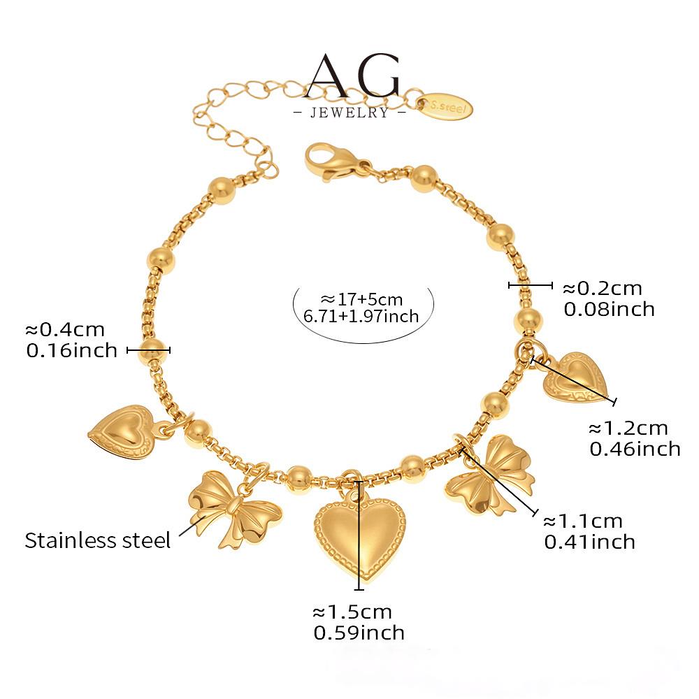 AG Stainless Steel Vintage Multi Charm Bracelet Antique Inspired Collection AGE645