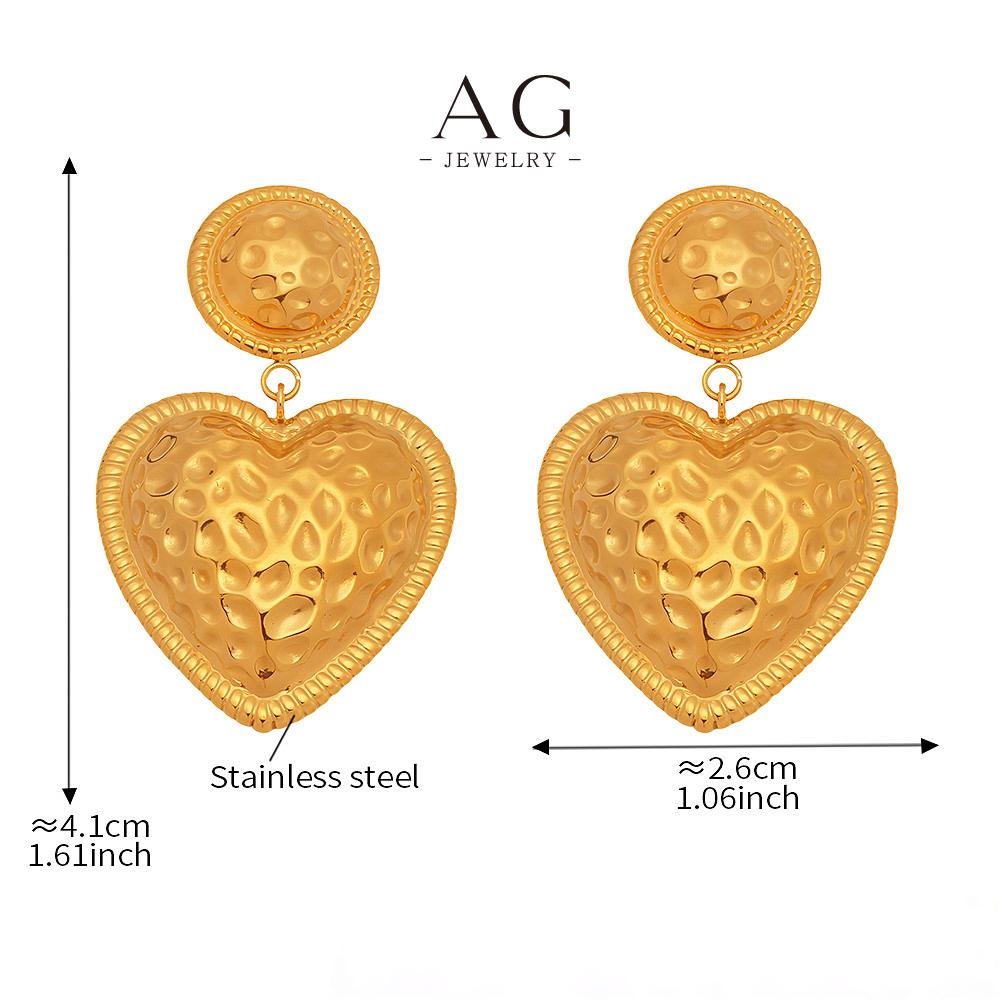 AG Large Heart Statement Earrings Valentines Day Gift AG JEWELRY AGF1379