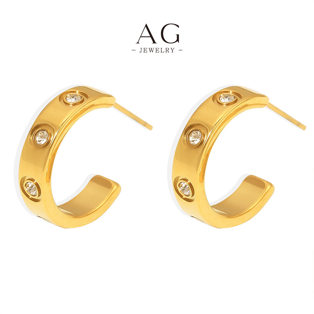 AG Stainless Steel Love Knot Earrings Luxury Designer Inspired Jewelry AGF1636
