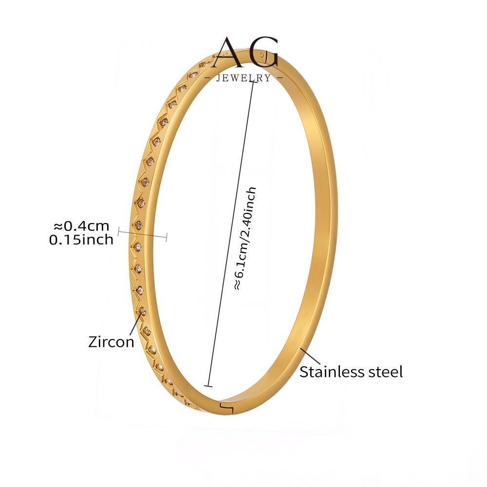 AG Stainless Steel Polished Bangle Stackable Bracelet Set Minimalist Jewelry AGZ263