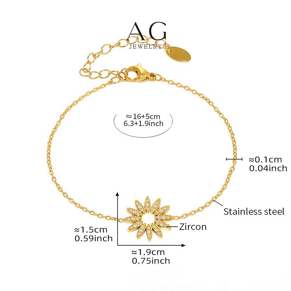 AG Sunflower Jewelry Set Necklace Bracelet Garden Theme Collection AGTXE306