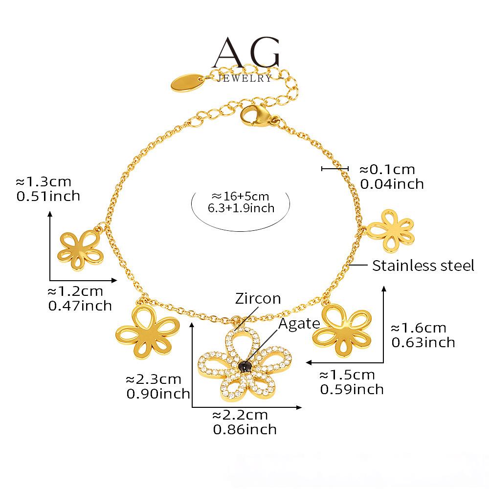 AG Floral Jewelry Set Necklace Earrings Multi Charm Garden Party Collection AGTXE293 