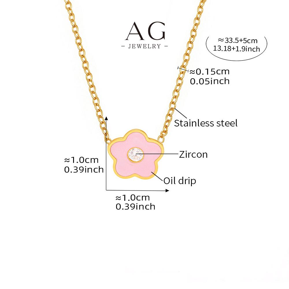 AG Pink Flower Jewelry Set Childrens Fashion Accessories Custom OEM Service AGTXP263