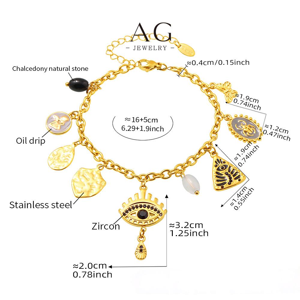 AG Bohemian Pandora Style Jewelry Set Evil Eye Bag Pearl Multi Charm Collection AGTXE249