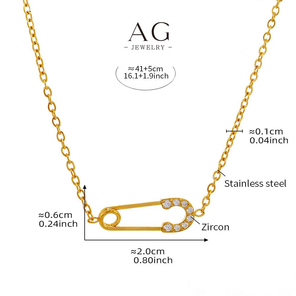 AG Paperclip Design Jewelry Set Necklace Bracelet Modern Industrial Collection AGTXP233