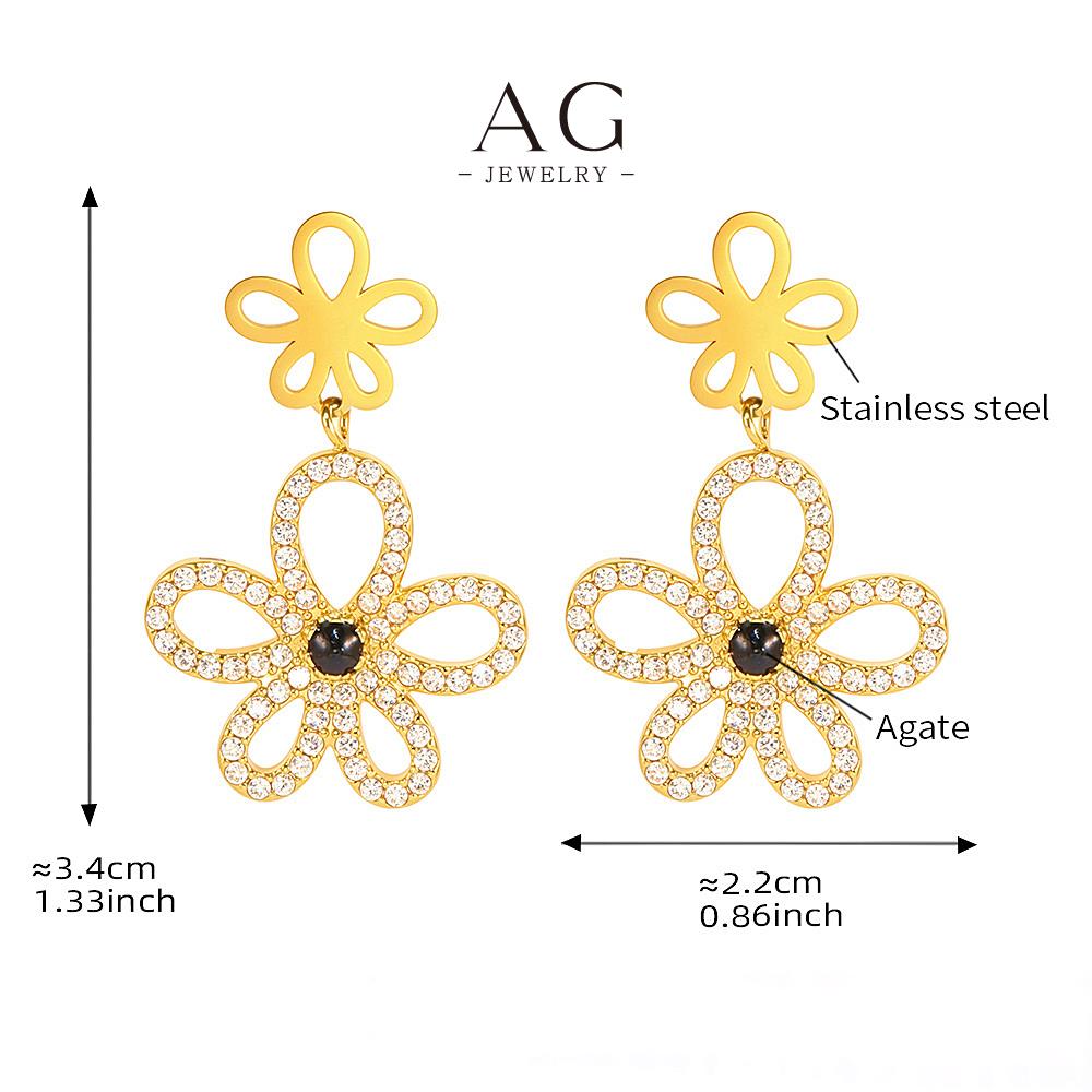 AG Floral Jewelry Set Necklace Earrings Multi Charm Garden Party Collection AGTXF293