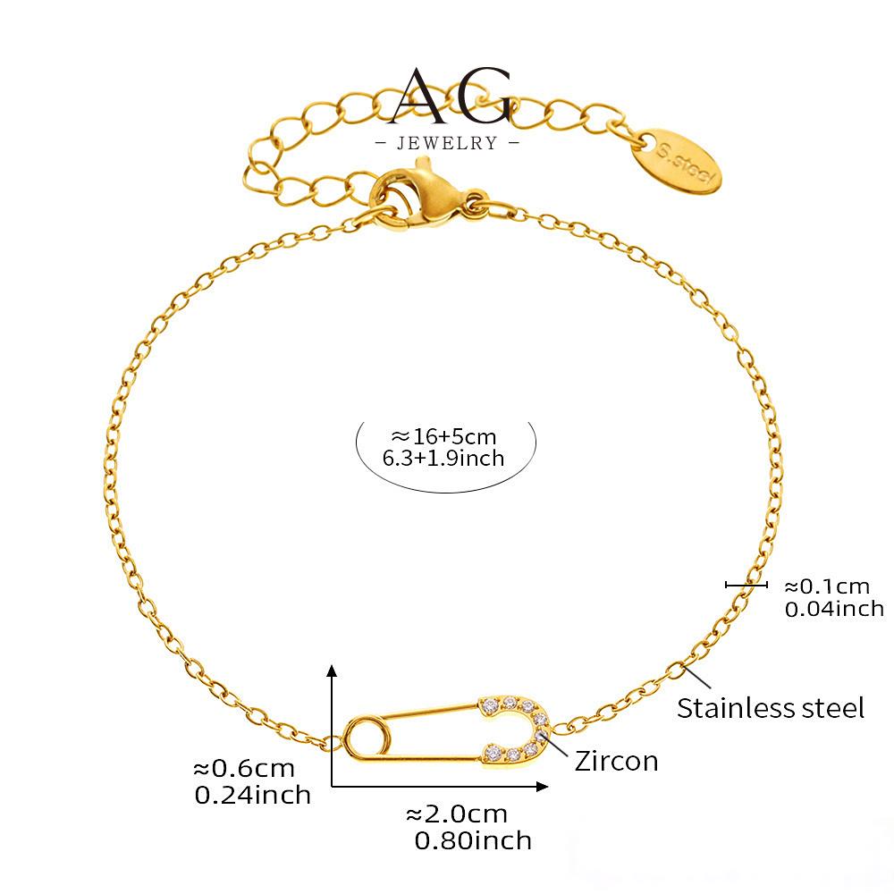 AG Paperclip Design Jewelry Set Necklace Bracelet Modern Industrial Collection AGTXE233