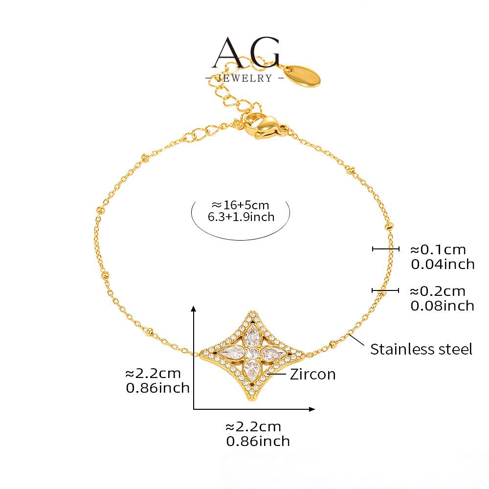 AG Diamond Shape Jewelry Set Necklace Bracelet Earrings Ring Geometric Collection AGTXE294