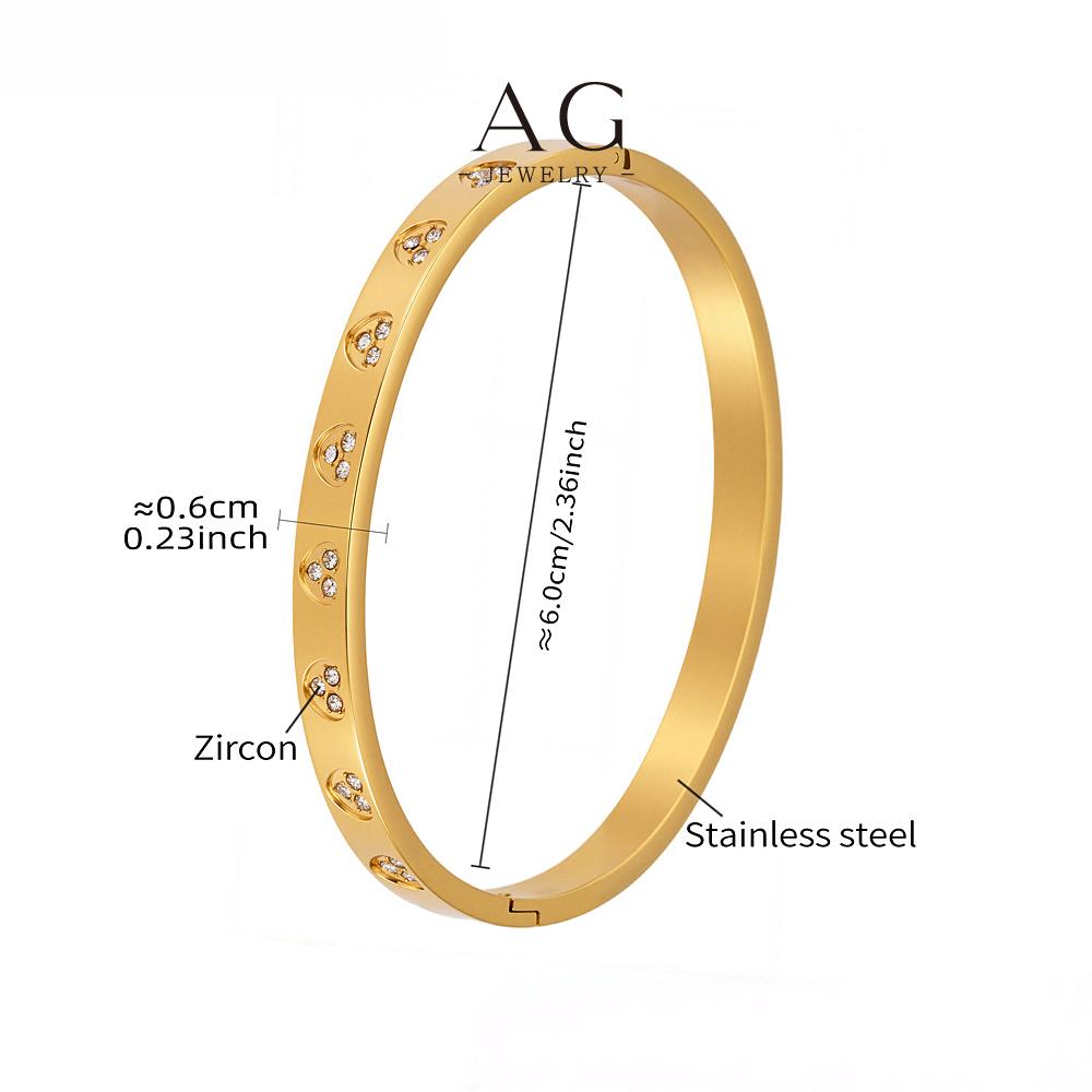 AG Stainless Steel Diamond Bar Bangle Modern Geometric Jewelry AGZ132