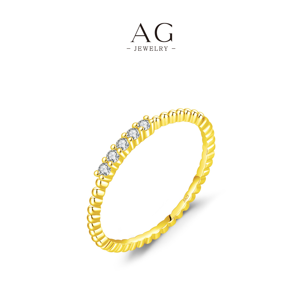 AG Floral Cluster Beaded Ring 925 Sterling Silver Garden Romance Jewelry AGMSR0051-3