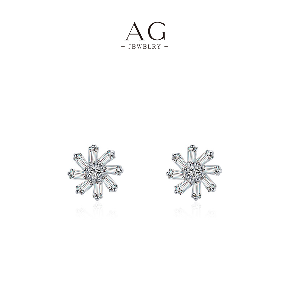 AG Asymmetric Trapezoid Zircon Earrings 925 Sterling Silver Modern Art Jewelry AGYGE2712