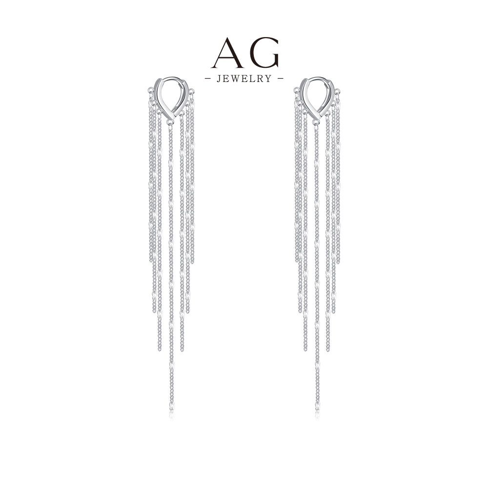 AG Cascading Tassel Earrings 925 Sterling Silver Bohemian Movement Jewelry AGG7026