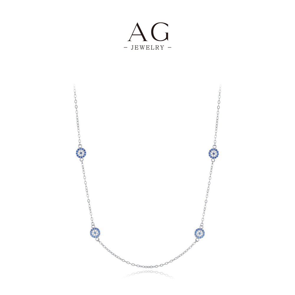 AG Multi Charm Evil Eye Necklace 925 Sterling Silver Bohemian Protection Jewelry AGRHN1368