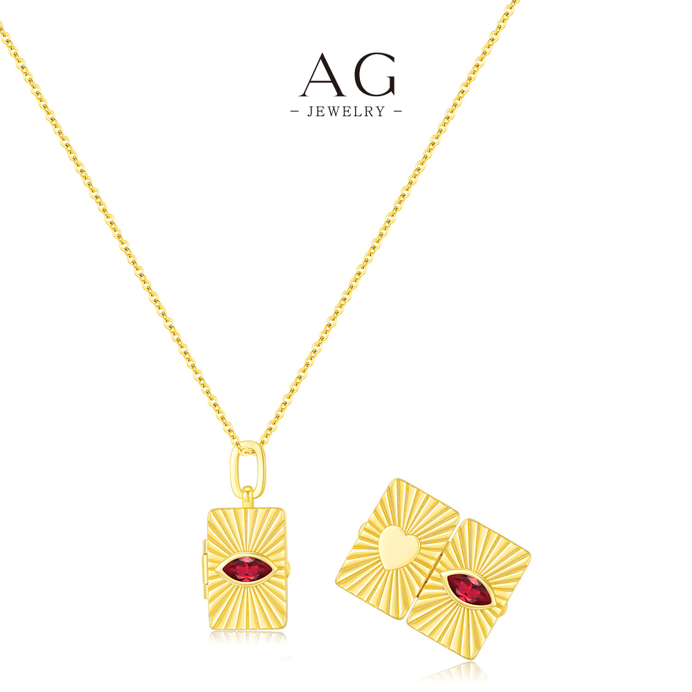 AG Hinged Locket Necklace 925 Sterling Silver Secret Keepsake Pendant Jewelry AGRHN1622