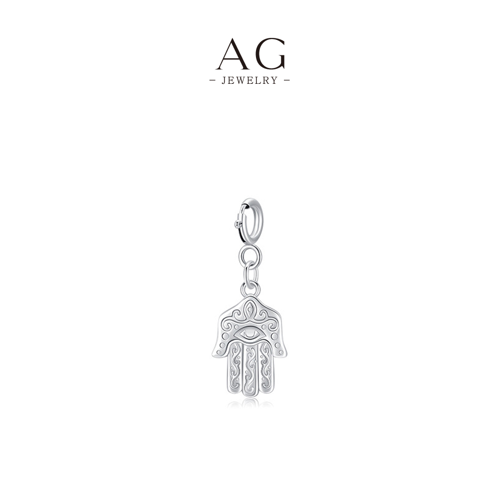 AG Hand of Hamsa Pendant 925 Sterling Silver Protection Spiritual Gift AGRHN1139