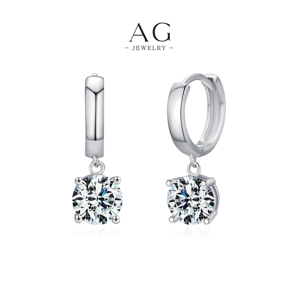 AG 5mm 6.5mm Zircon Stud Earrings 925 Sterling Silver Dual Size Sparkle Set AGMSE0026-5mm