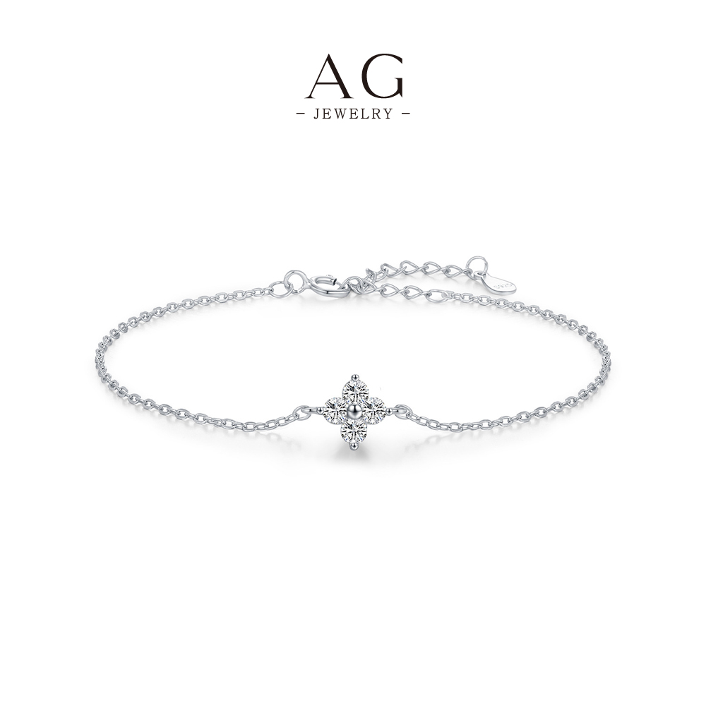 AG Floral Charm Bracelet 925 Sterling Silver Garden Inspired Jewelry Collection AGRHB1726