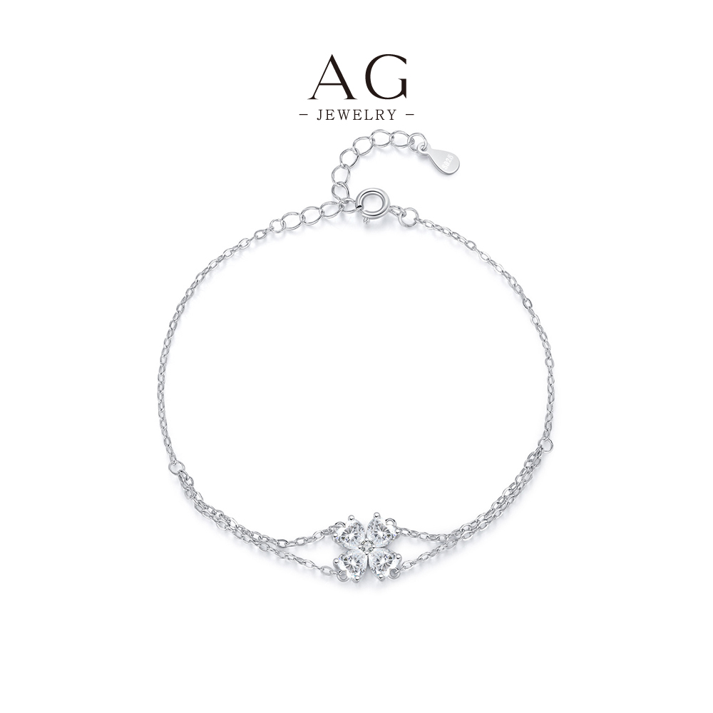 AG 925 Sterling Silver Chain Bracelet Adjustable Minimalist Jewelry for Women AGRHB1682