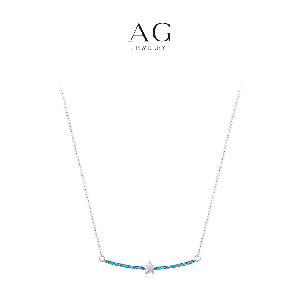 AG Star Accent Turquoise Necklace in 925 Sterling Silver AGRHS927