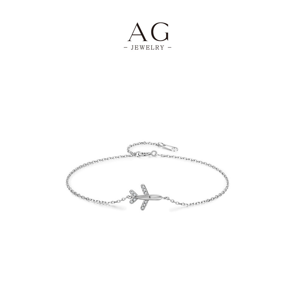 AG Aviation Charm Bracelet 925 Sterling Silver Travel Inspired Jewelry AGRHB755