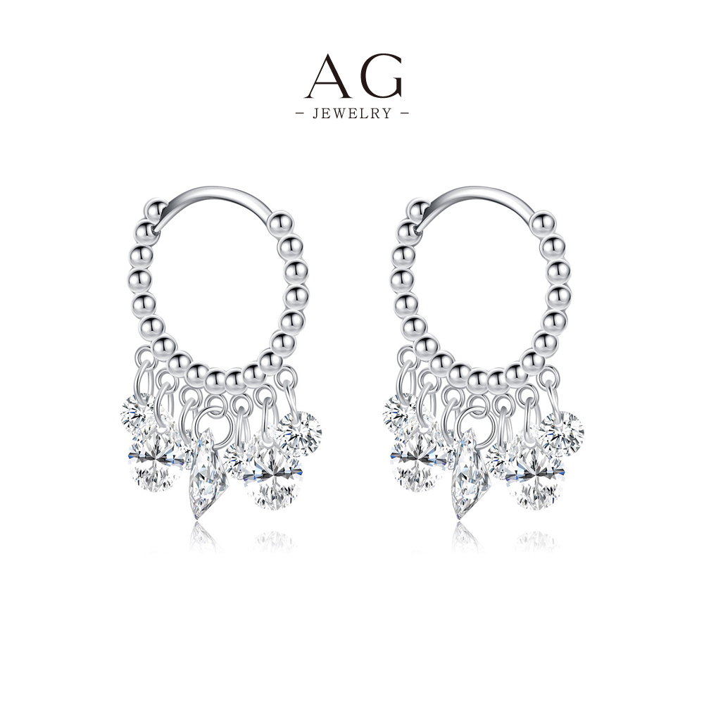 AG Bohemian Zircon Drop Earrings 925 Sterling Silver AGRHE1829