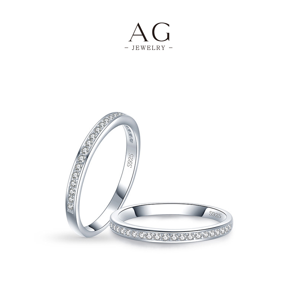 AG JEWELRY His & Hers Ring Set 925 Sterling Silver Couple Promise Jewelry AGRHR312B