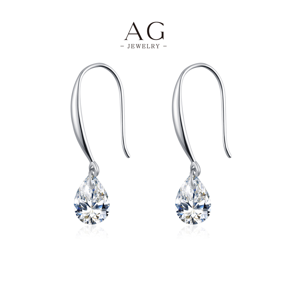AG Teardrop Zircon Earrings 925 Sterling Silver Eternal Elegance Jewelry AGRHE1827