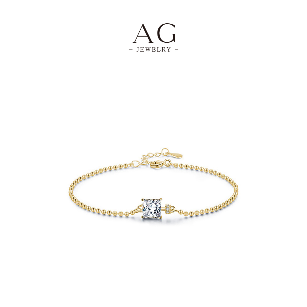 AG Classic Square Link Bracelet 925 Sterling Silver Timeless Modern Jewelry AGRHB777