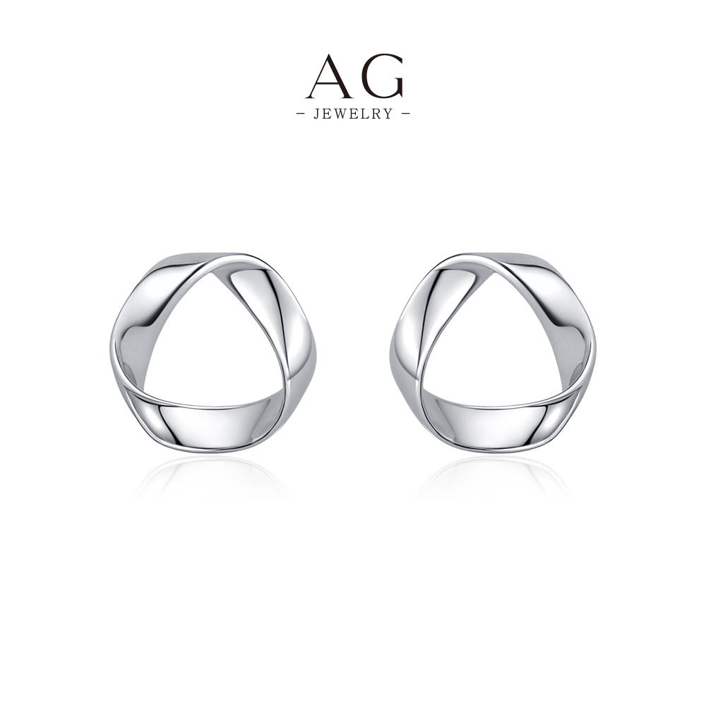 AG Geometric Stud Earrings 925 Sterling Silver Architectural Minimalist Jewelry AGRHE1857