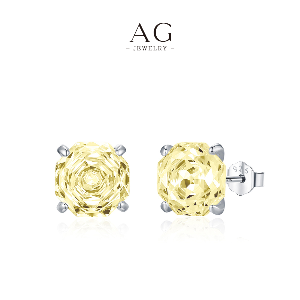 AG Multicolor Birthstone Zircon Stud Earrings 925 Sterling Silver Zodiac Jewelry Collection AGRHE1883