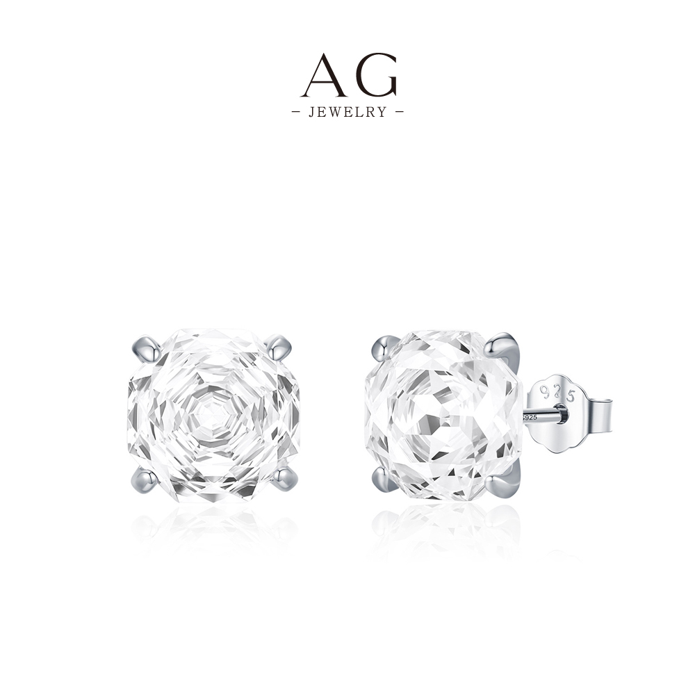 AG Multicolor Birthstone Zircon Stud Earrings 925 Sterling Silver Zodiac Jewelry Collection AGRHE1878 