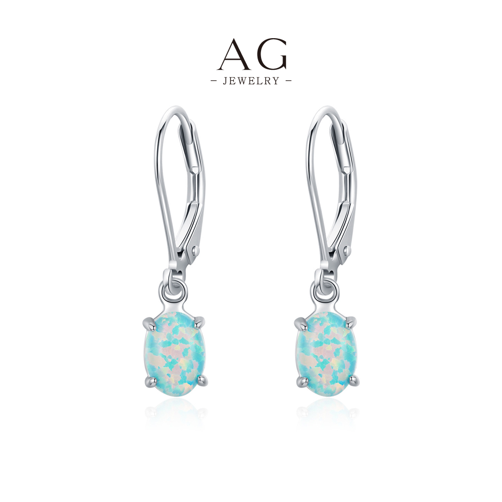 AG Oval Opal Earrings 925 Silver Matching Set AGRHE1863