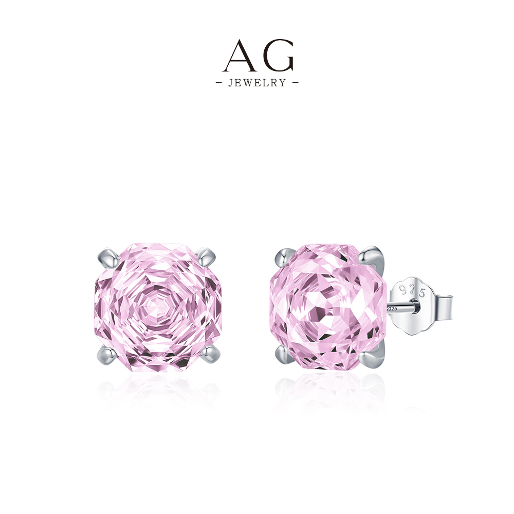 AG Multicolor Birthstone Zircon Stud Earrings 925 Sterling Silver Zodiac Jewelry Collection AGRHE1879