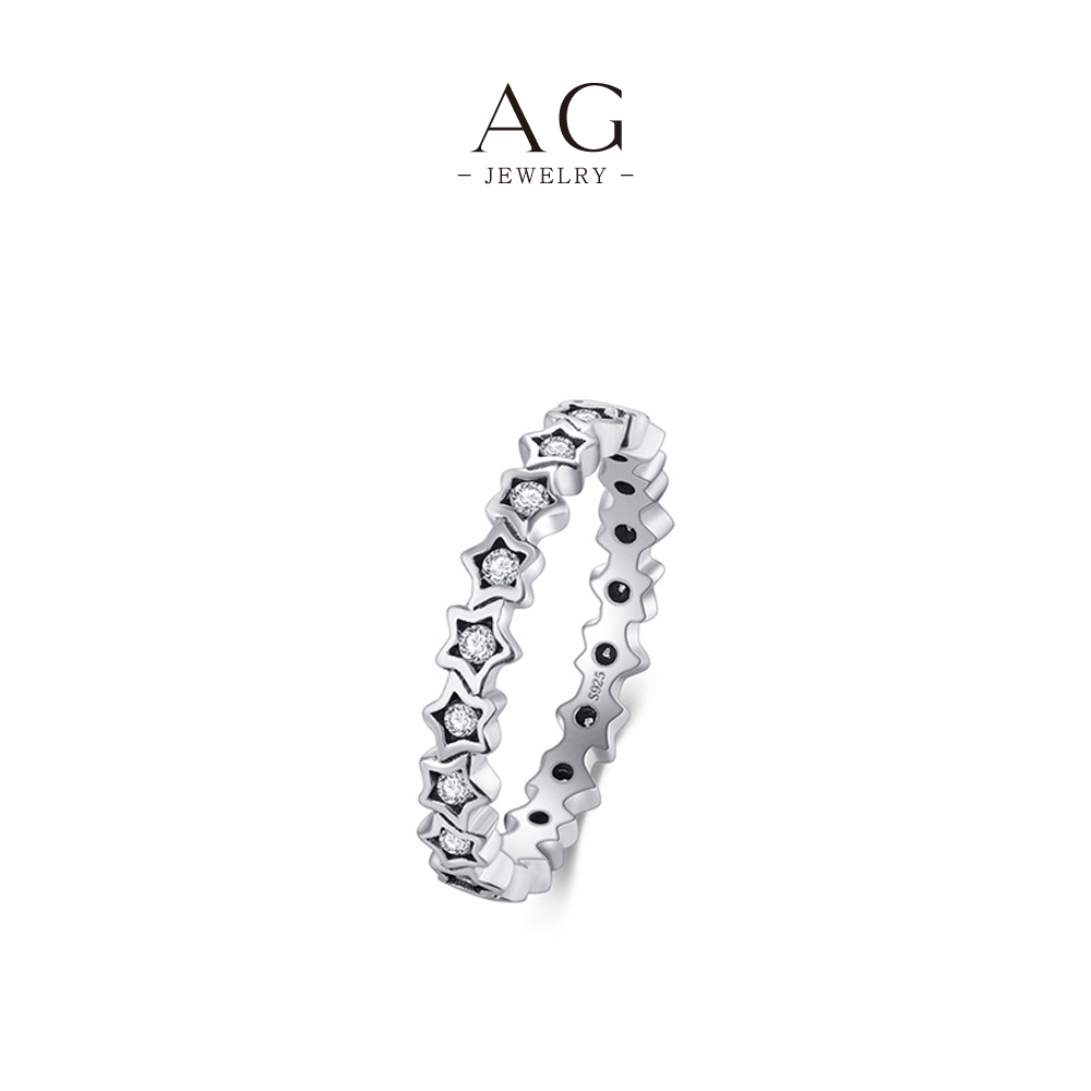 AG JEWELRY Celestial Star Ring 925 Sterling Silver Starlight Collection AGRHR371