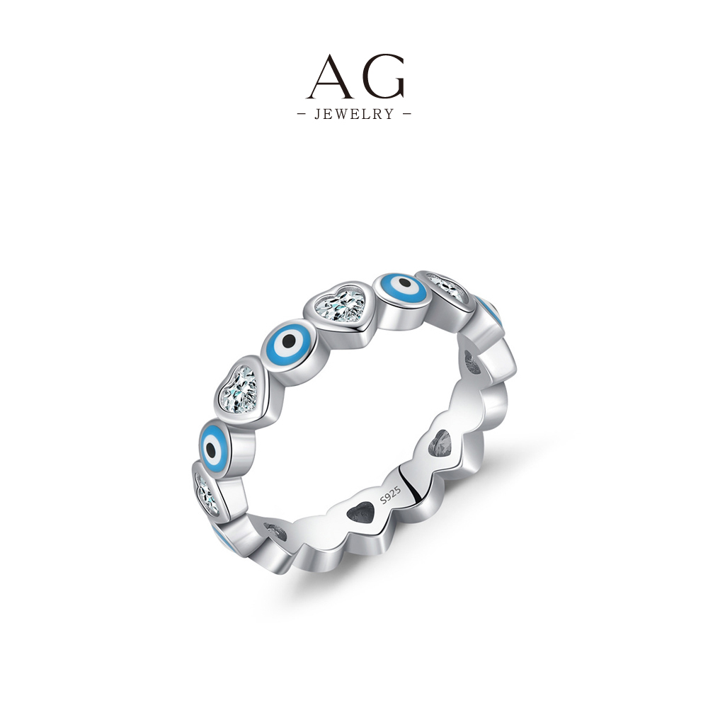 AG JEWELRY Evil Eye Ring 925 Sterling Silver Protective Talisman Jewelry AGRHR1387