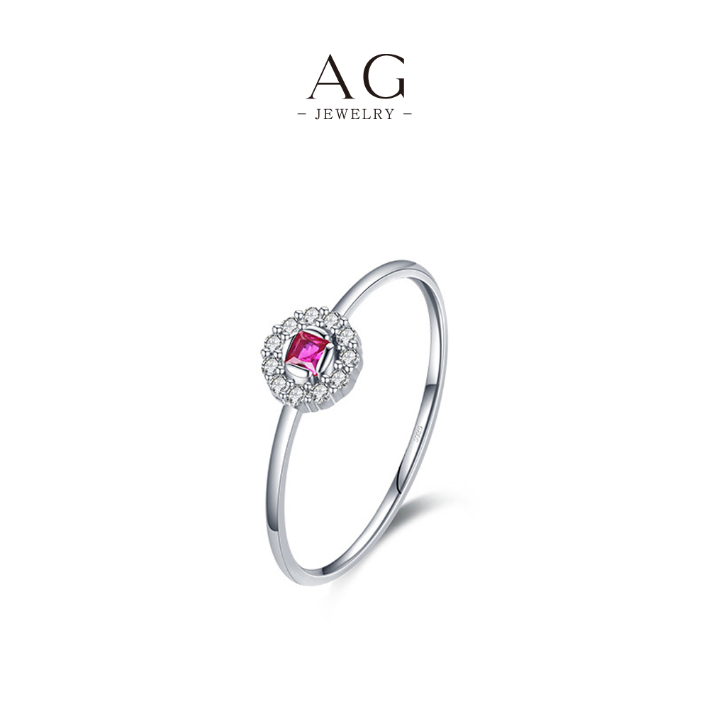 AG Fuchsia Zircon Dome Ring 925 Sterling Sugar Candy Jewelry AGRHR903