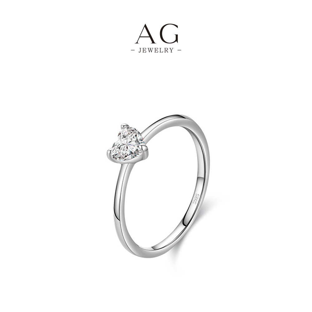 AG JEWELRY Bridal Solitaire Ring 925 Sterling Silver Eternal Union Collection AGRHR797 