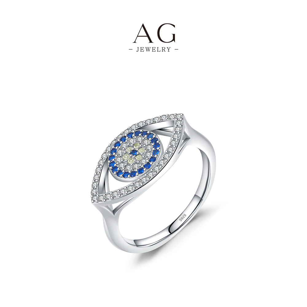 AG JEWELRY Evil Eye Ring 925 Sterling Silver Protective Talisman Jewelry AGRHR1390 