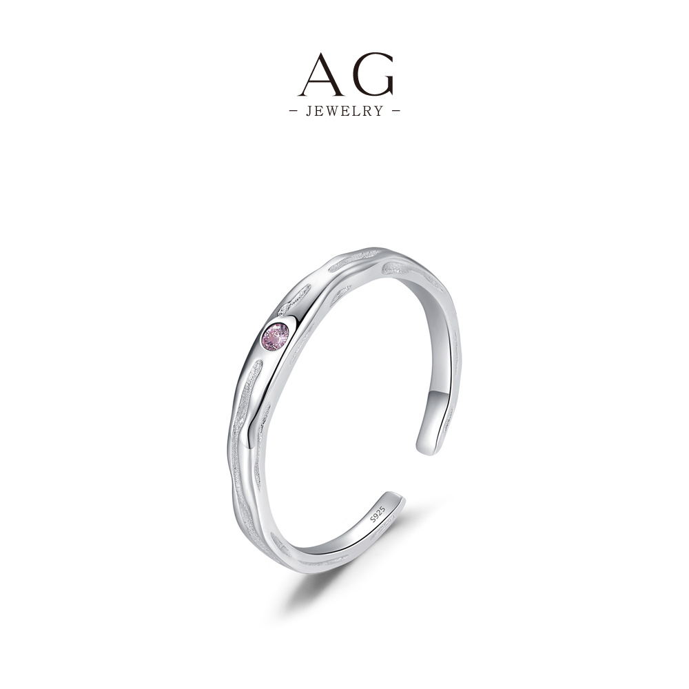 AG Open Circle Ring 925 Sterling Silver Adjustable Stackable Jewelry AGRHR1513