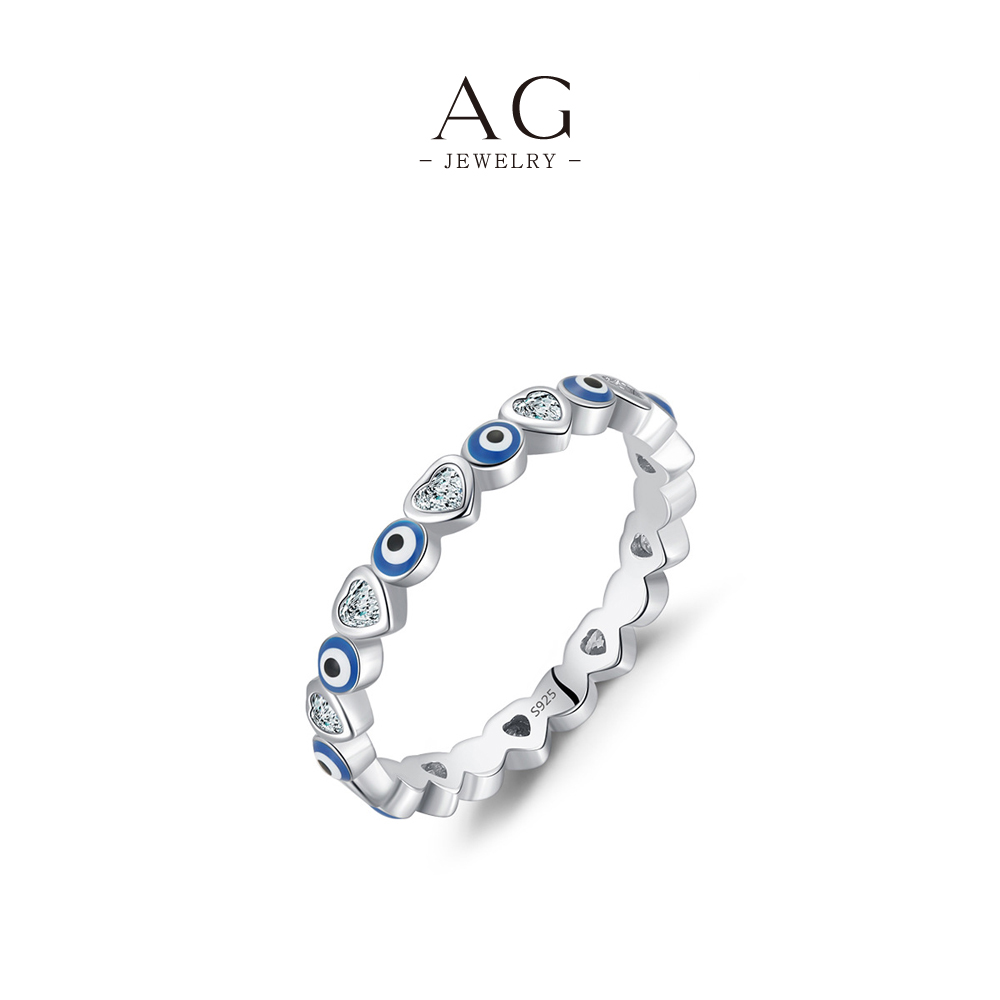AG JEWELRY Evil Eye Ring 925 Sterling Silver Protective Talisman Jewelry AGRHR1388