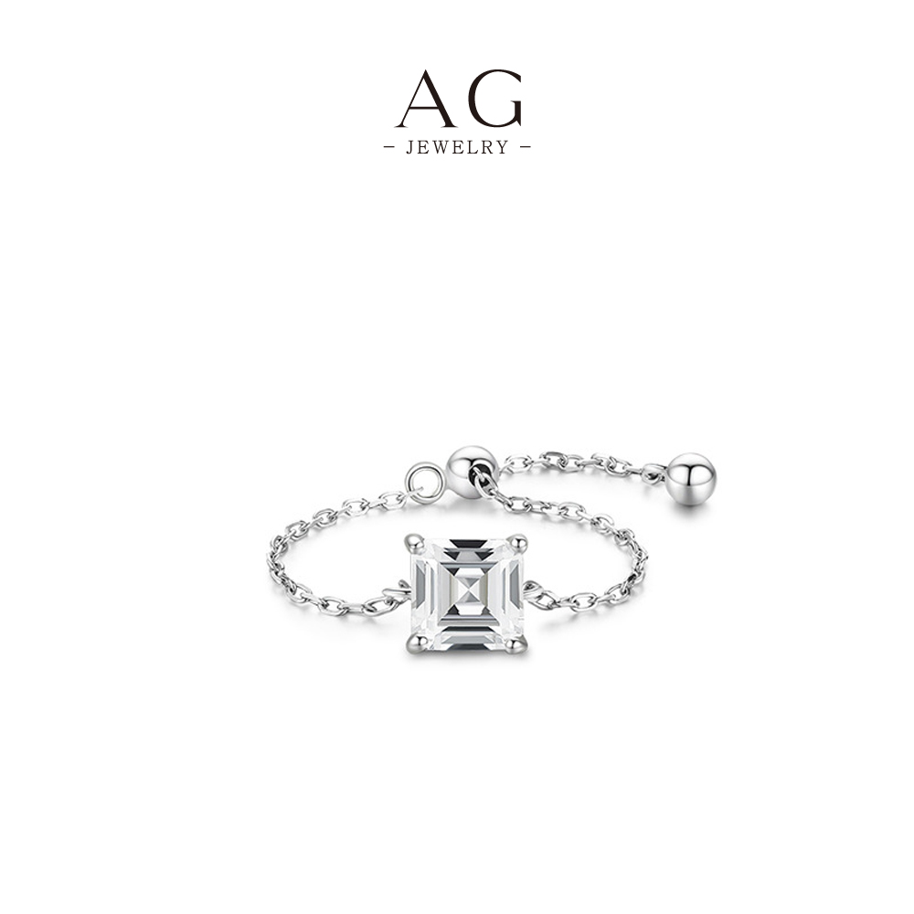 AG Adjustable Slide Chain Ring 925 Sterling Silver Modular Statement Jewelry AGRHR705-3