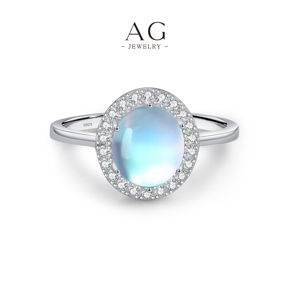 AG Large Moonstone Statement Ring 925 Sterling Silver Lunar Majesty Jewelry AGRHR1658 