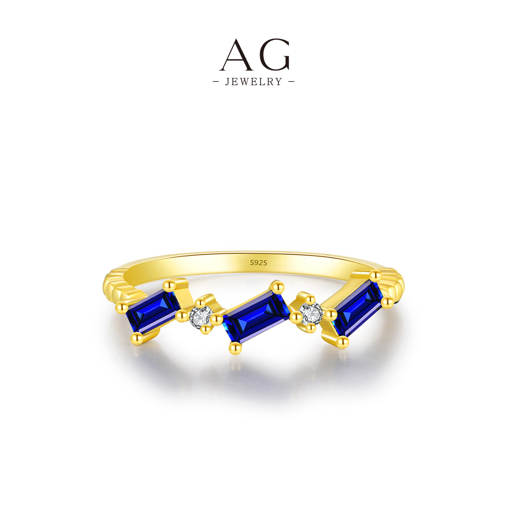 AG Cobalt Blue Zircon Eternity Ring 925 Sterling Silver Regal Heritage Collection AGRHR1634